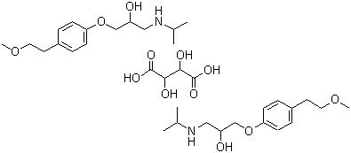 Metoprolol Tartrate Molecular Formula 2(C15H25NO3).(C4H6O6)